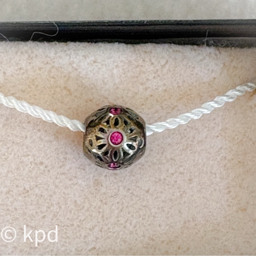 NIB Chamilia Shimmering Stones Pink JB-36D Sterling Silver Bead